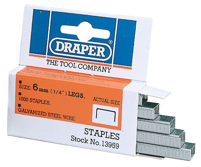 Draper 6mm Steel Staples 1000 13959 
