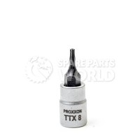 Proxxon 23753 33mm Long 1/4\" TTX 8 Screwdriver bits with frontal hole