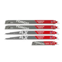 Milwaukee 49222206 Pack of 5 Carbide Demolition Sawzall Reciprocating Saw Blade Set