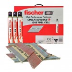 Fischer 63 x 2.8mm Ring Shank Galvanised Clipped Head Nails Qty 3300 - FS534704