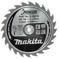 Makita B-09139 Specialised TCT Circular Saw Blade 136mm x 10mm x 24T
