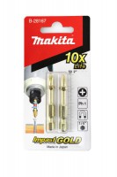 Makita B-28167 50mm Ph1 Impact Gold Torsion Screw Bit Pack of 2