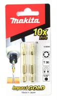 Makita B-28260 Pack of 2 T30 Torx Gold Torsion Screwdriver Bit 50mm