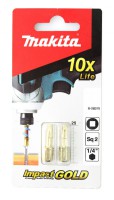 Makita B-28379 SQ2 Square x 25mm Impact Gold Torsion Screwdriver Pack of 2 Bits