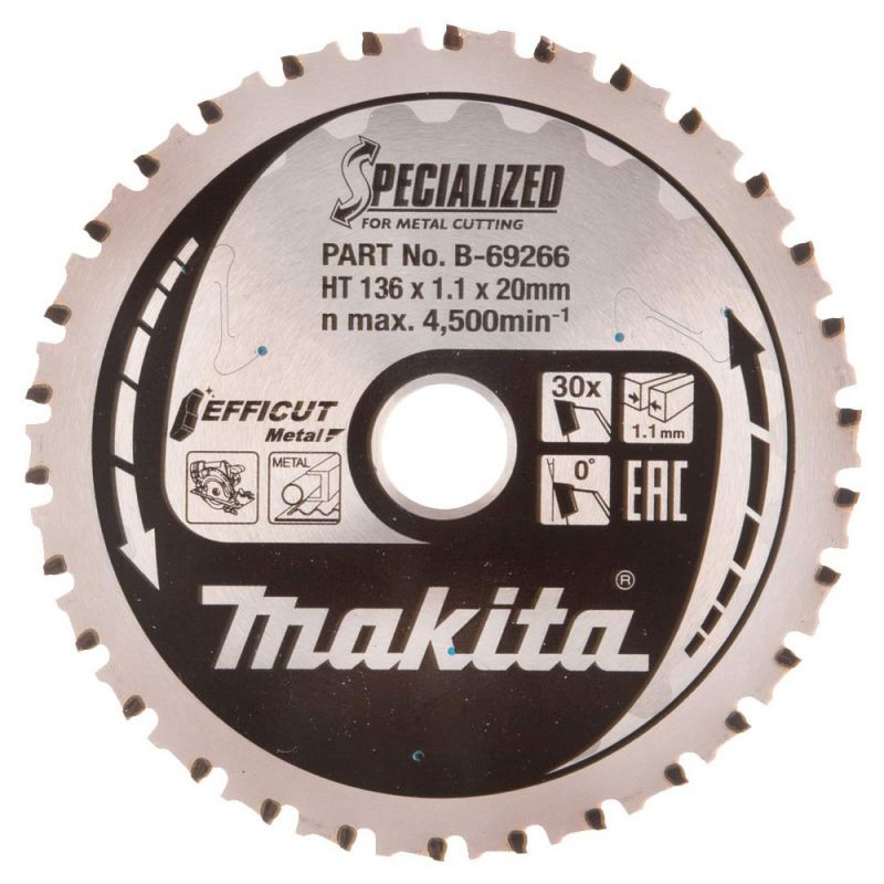Makita B 69266 Efficut Steel Cutting Circular Saw Blade 136mm X