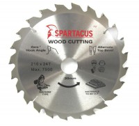 Spartacus 216 x 24T x 30mm Wood Cutting Circular Saw Blade