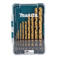 Makita D-72849 10 Piece HSS TiN Metal Steel Drill Bit Set 1 - 10mm Bits + Case