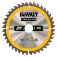 DeWalt 190mm x 30mm 40T TCT Construction Circular Saw Blade - DT1945-QZ