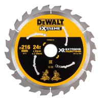 DeWalt 216mm x 30mm 24T TCT Extreme Runtime Circular Saw Blade to suit DCS777 - DT99568-QZ