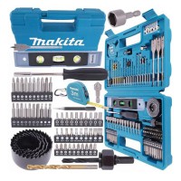 Makita 102 Piece Drill Bit Holesaw Masonry HSS Drill Flat Bit Set + Tape Measure