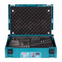 Makita E-24913 70 Piece Drill Bit Set Masonry HSS Flat Wood Bit Socket + Inlay + Makpac