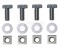 Proxxon 20150-30 Fastening Material (Screw, Washer, Square Nut) for KT150 KT150 Die Cast Aluminium Compound Table