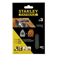 Stanley STA39167 1x 80g, 120g, 240g  Sheet, PSM160A  Velcro Asst