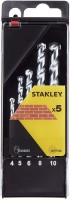 Stanley STA56035 Drill Bit Std Masonry 4,5,6,8,10mm Set