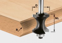 Festool 491139 Half-round cutter HW shank 8 mm HW S8 D30/28