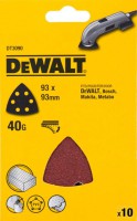 Dewalt DT3090 DETAIL SANDING SHEETS, 93mm x 93mm, GRIT SIZE 40, PACK QTY 10