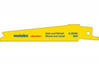 Metabo 628266000 BiM 100mm Sabre Saw Blades for Wood, Metal & Plastics - Pack of 5