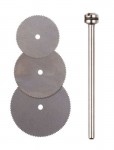 Proxxon 28830 Spring Steel Circular Saw Blades with Arbor - 3 pcs. (16, 19 and 22 mm)
