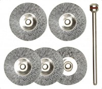 Proxxon 28952 Steel Wire Wheel Brush 22mm (Pack of 5) with Arbor NO 28 952