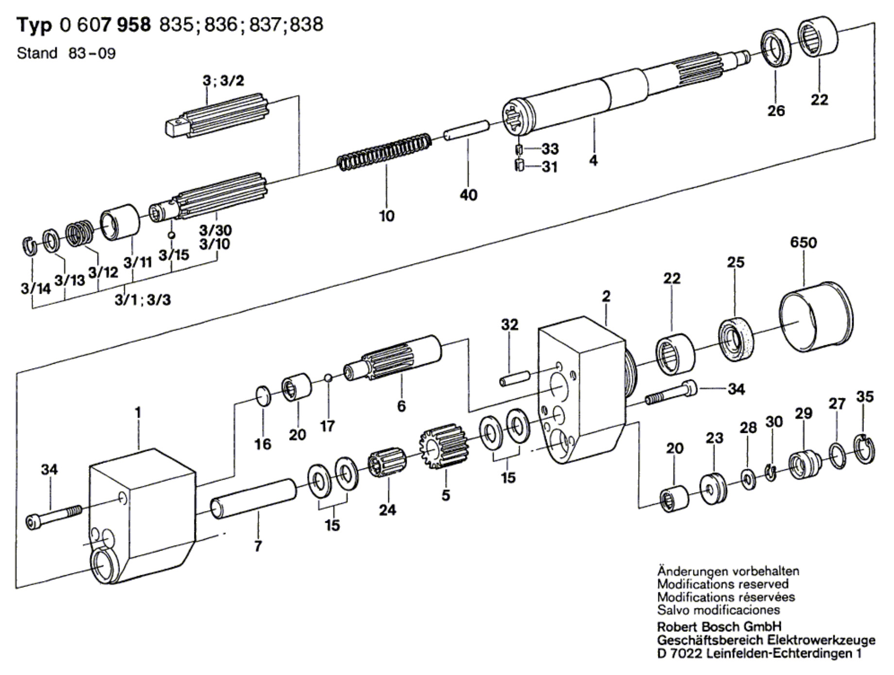 Bosch 0 607 958 836 ---- Reduction Gear Spare Parts SPARE_0607958836 ...