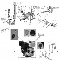 Draper PPW900 9.0 HP High Pressure Petrol Washer Spare Parts