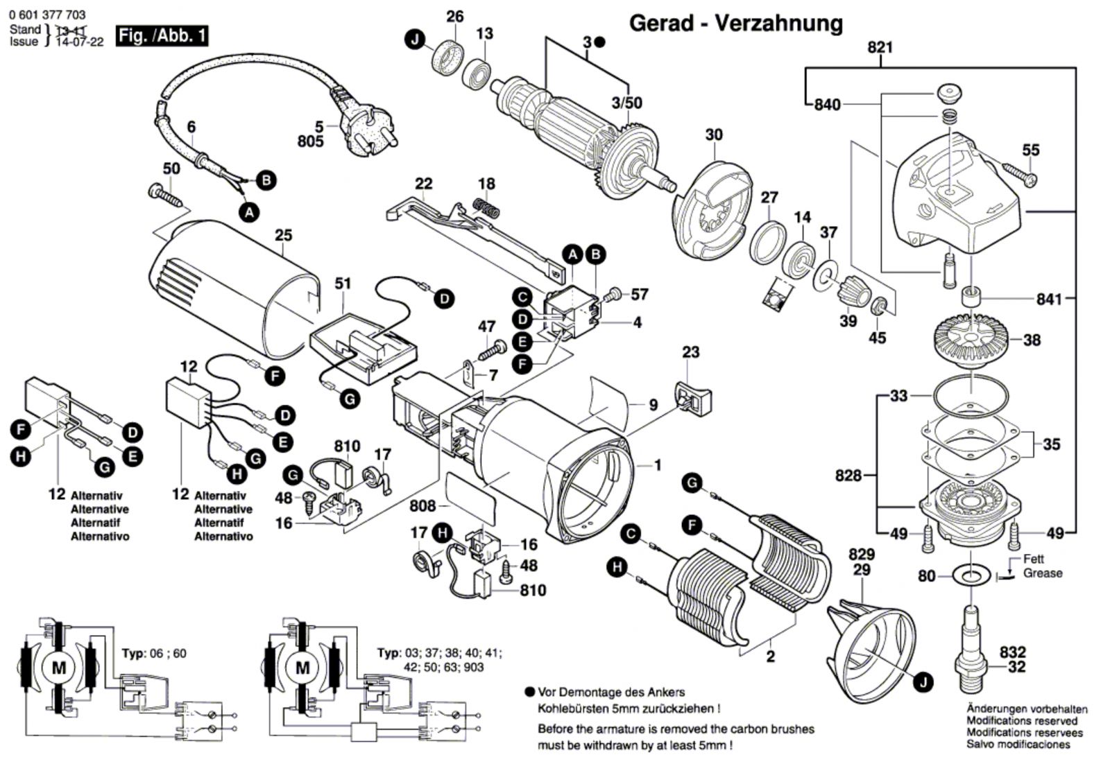Bosch 0 601 377 742 Gws 850 C Angle 