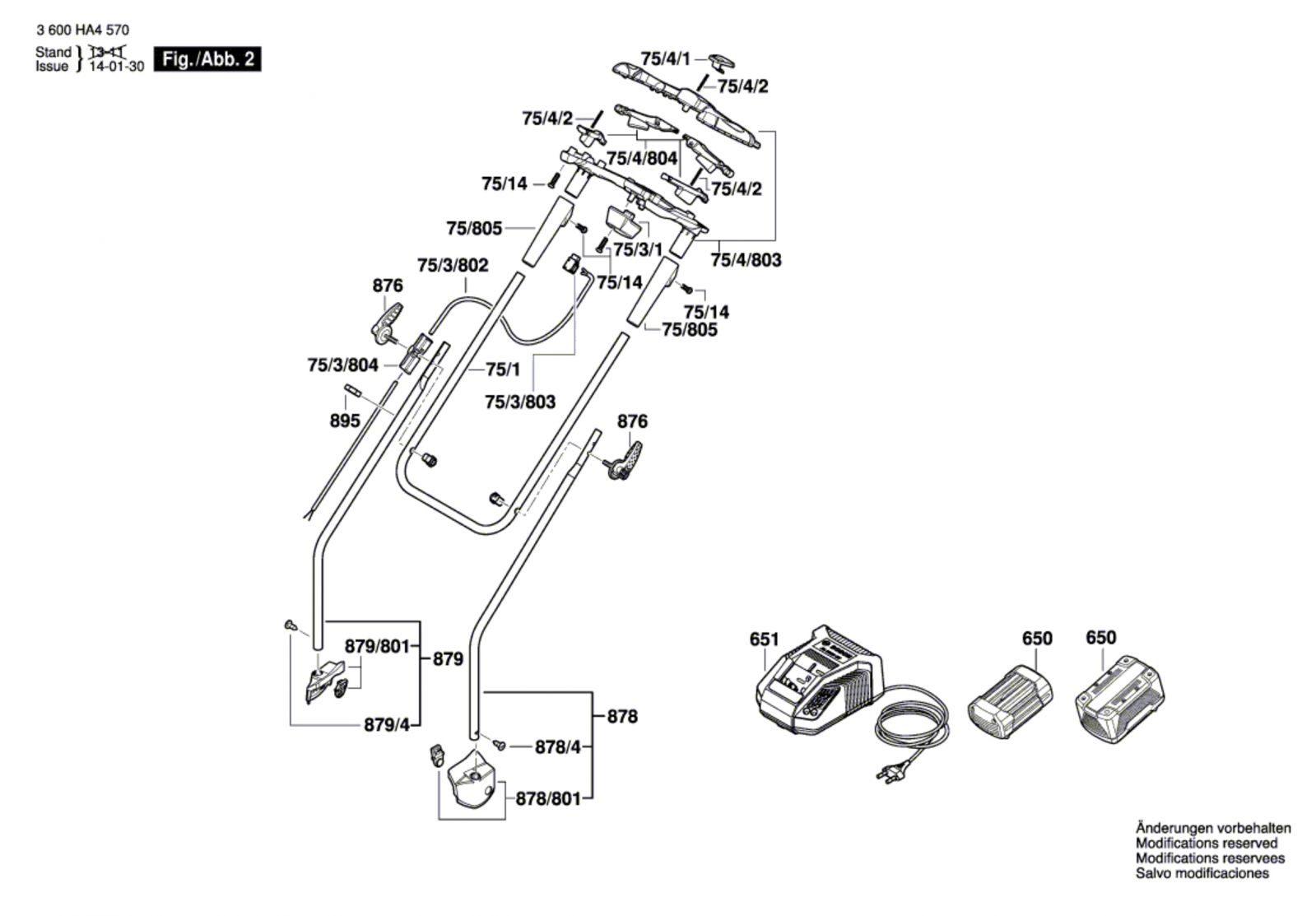 Bosch 600 Ha4 57a Rotak 42 Li Lawnmower 36 V Gb Spare Parts