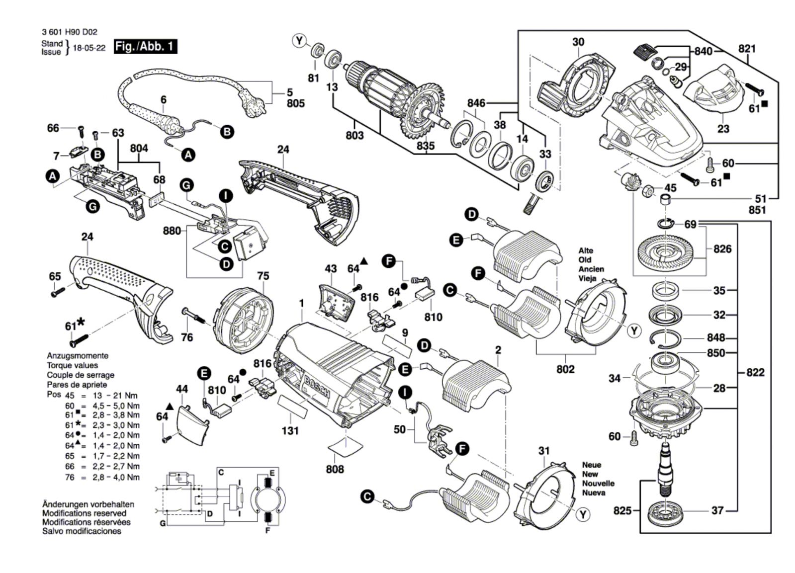 Bosch 3 601 H91 C72 Gws 22-230 Lvi 
