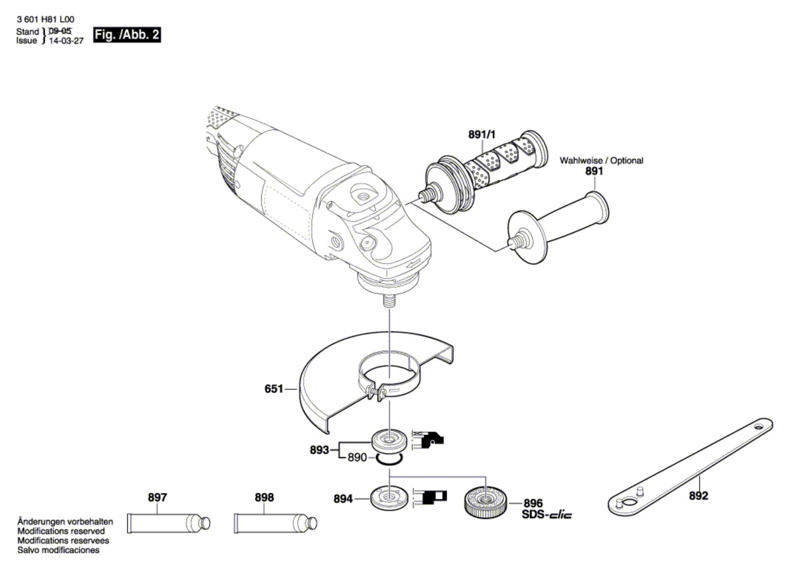 Bosch 3 601 H81 L60 Gws 22-180 H Angle 