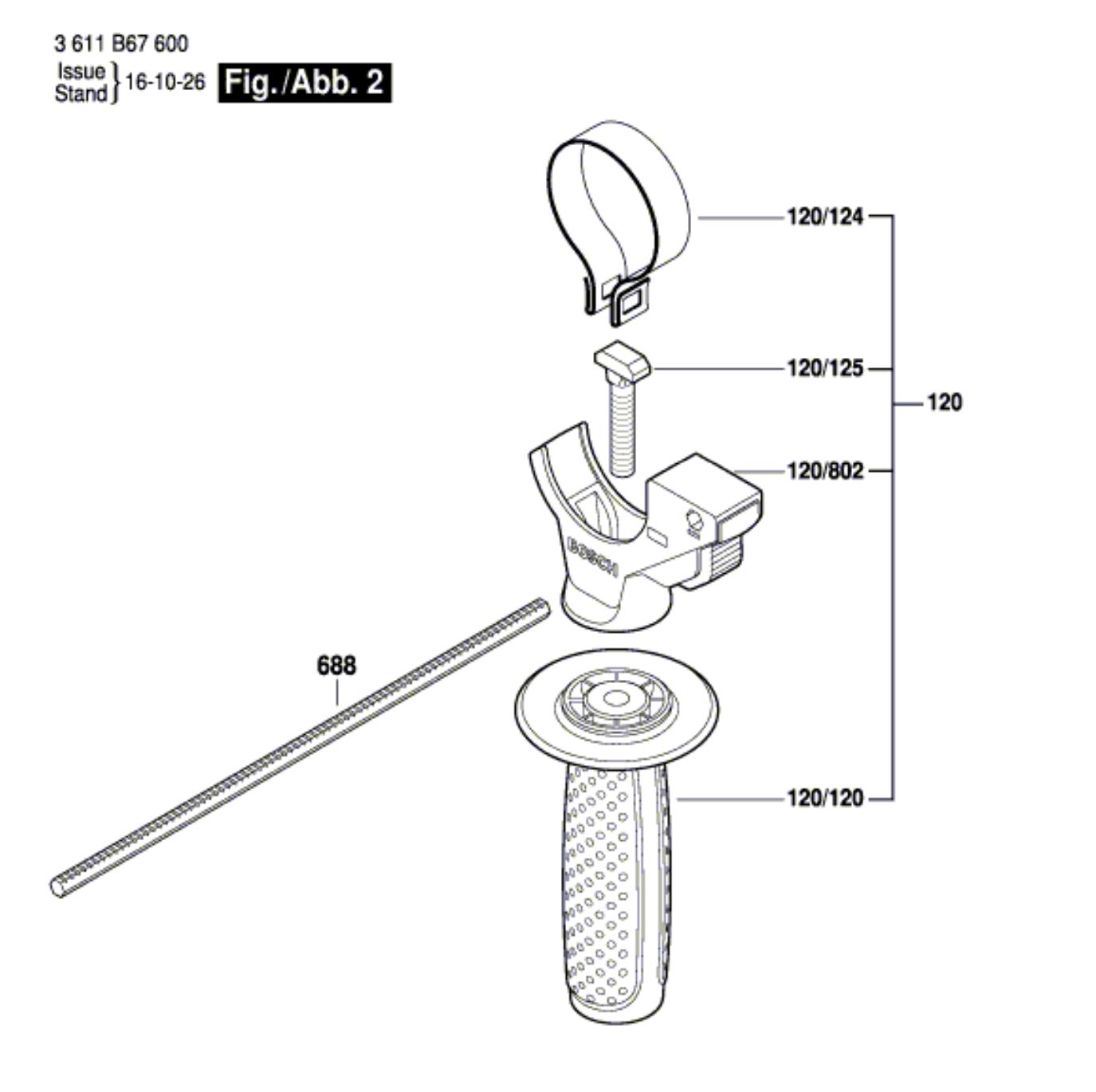 Bosch reserverotor voor boorhamer GBH 2-28 (3 611 B67 500) en modellen D, DF, DV, DFV, F - motoranker