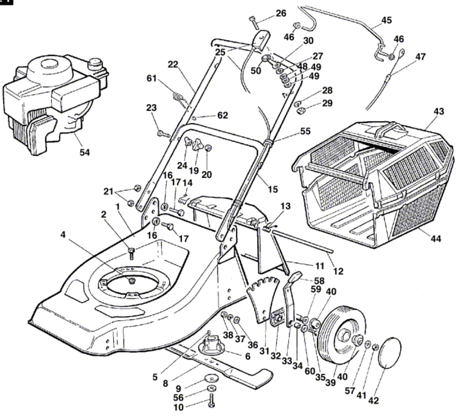 Qualcast F 016 L80 680 Quadtrak 45 Lawnmower Quadtrak45 Spare