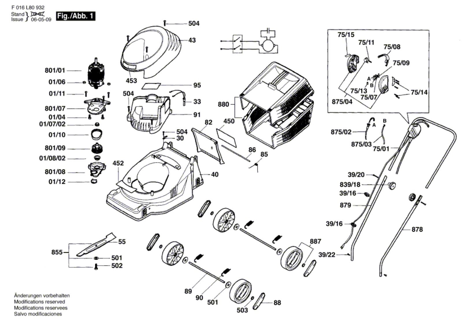 Qualcast F 016 L80 932 Quadtrak 30 Lawnmower Quadtrak30 Spare