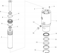 Altrad Belle 20-23 PAN Hydraulic Breaker Spare Parts - Cylinder Assembly