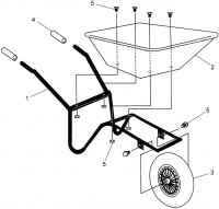 Altrad Belle Cosmo Chianti Wheelbarrow Spare Parts - Main Assembly