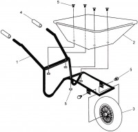 Altrad Belle Cosmo Lime Wheelbarrow Spare Parts - Main Assembly