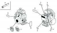 Honda GX100 U KRWB Full Engine Spare Parts - Labels
