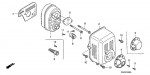 Honda GX100 U QXB4 Full Engine Spare Parts - Muffler