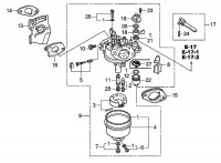 Honda GX120 UT2 Full Engine Spare Parts - Carburetor