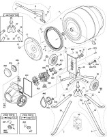 Altrad Belle Minimix 130 Tip-Up Mixer Spare Parts - Main Assembly Euro 1 (From May 2000)