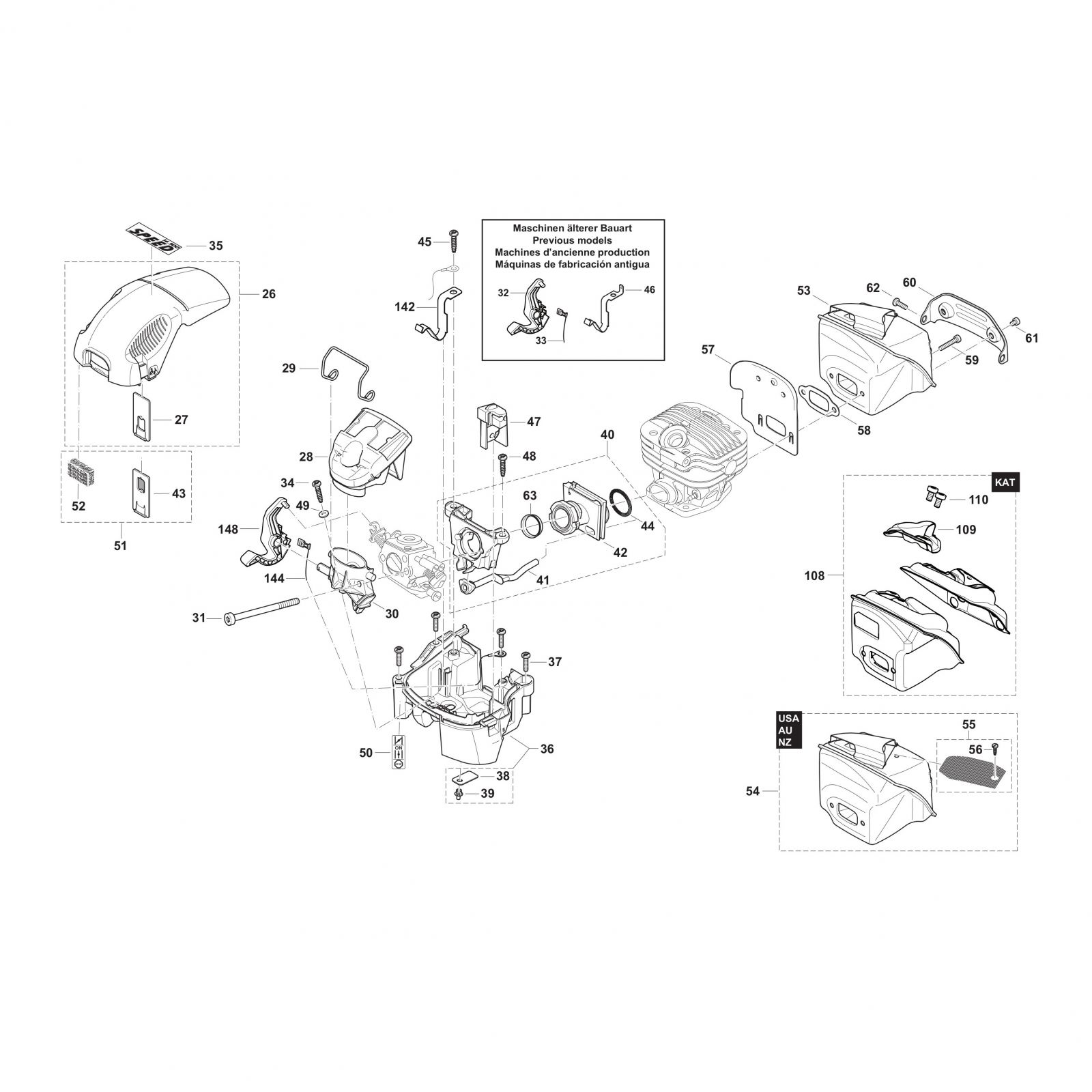 Makita Dcs5121 Engine Chain Saw Spare Parts SPARE DCS5121 from