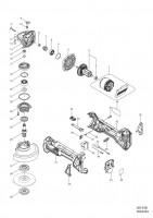 Makita DGA454 115MM CORDLESS ANGLE GRINDER Spare Parts