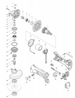 Makita DGA450 CORDLESS GRINDER 115MM Spare Parts