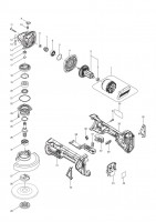 Makita DGA458 115MM CORDLESS ANGLE GRINDER Spare Parts