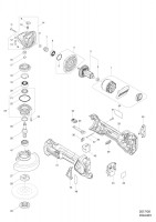 Makita DGA463 115MM CORDLESS ANGLE GRINDER Spare Parts