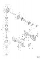 Makita DGA467 115MM CORDLESS ANGLE GRINDER Spare Parts