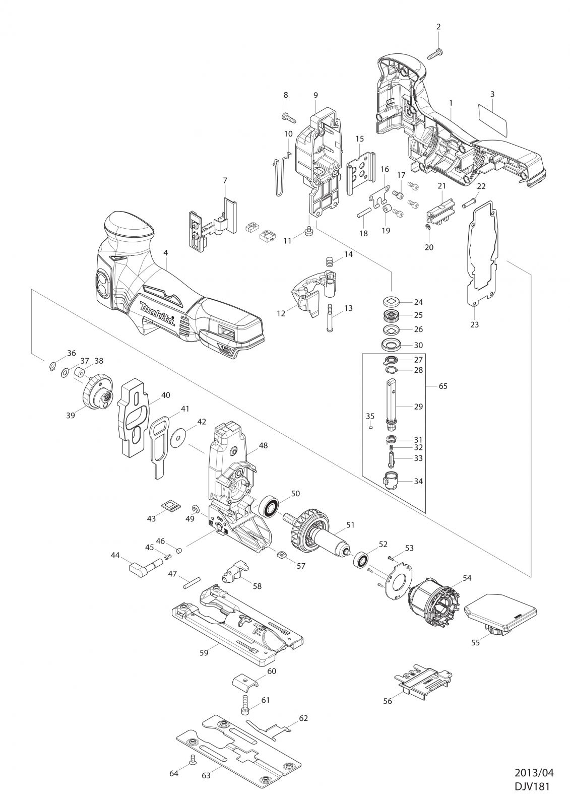 thumbnail image 2 of Makita Jigsaw Base Plate Cover - 417852-6, Plastic, Fits BJV180, DJV180, 4350, 4351 & More 2 of 5