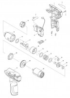 Makita TW100D Cordless Impact Wrench Spare Parts