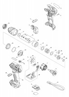 Makita TW160D Cordless Impact Wrench Spare Parts