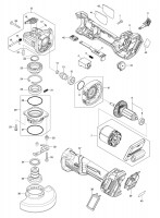 Makita Ga040G 115Mm Cordless Angle Grinder Spare Parts