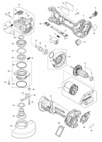 Makita Ga041G 125Mm Cordless Angle Grinder Spare Parts